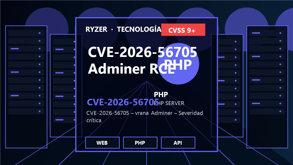 CVE-2026-56705: Vulnerabilidad crítica en Adminer (PHP) permite RCE