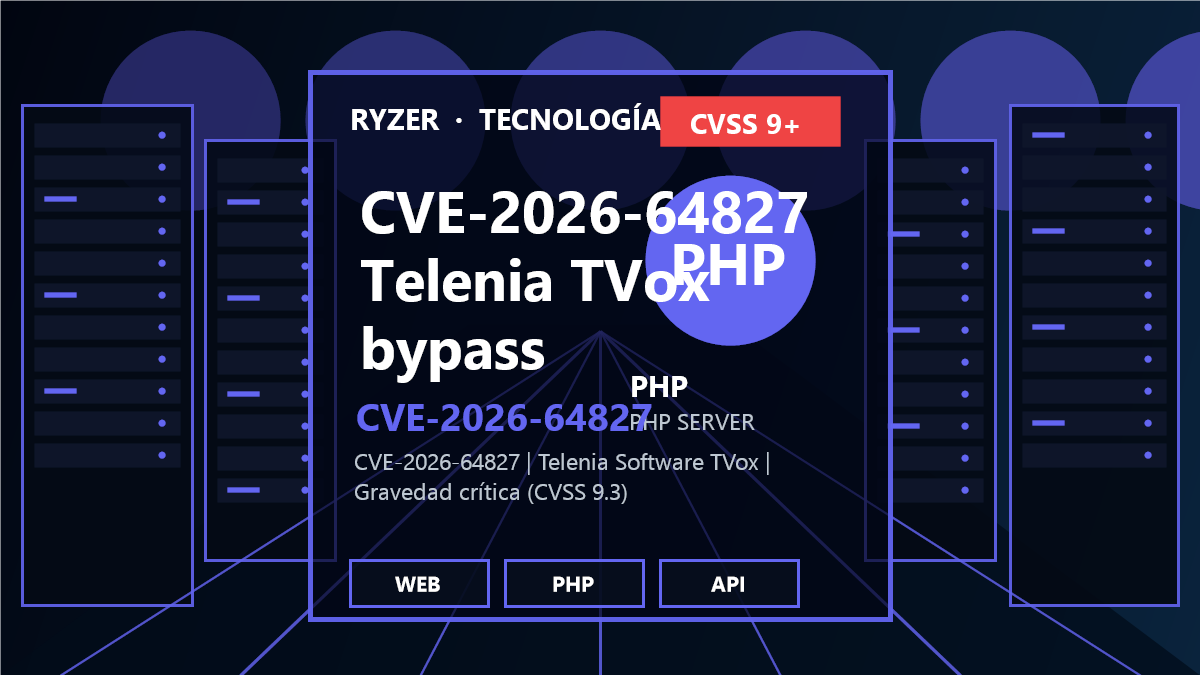 CVE-2026-64827: Bypass crítico de autenticación en Telenia TVox